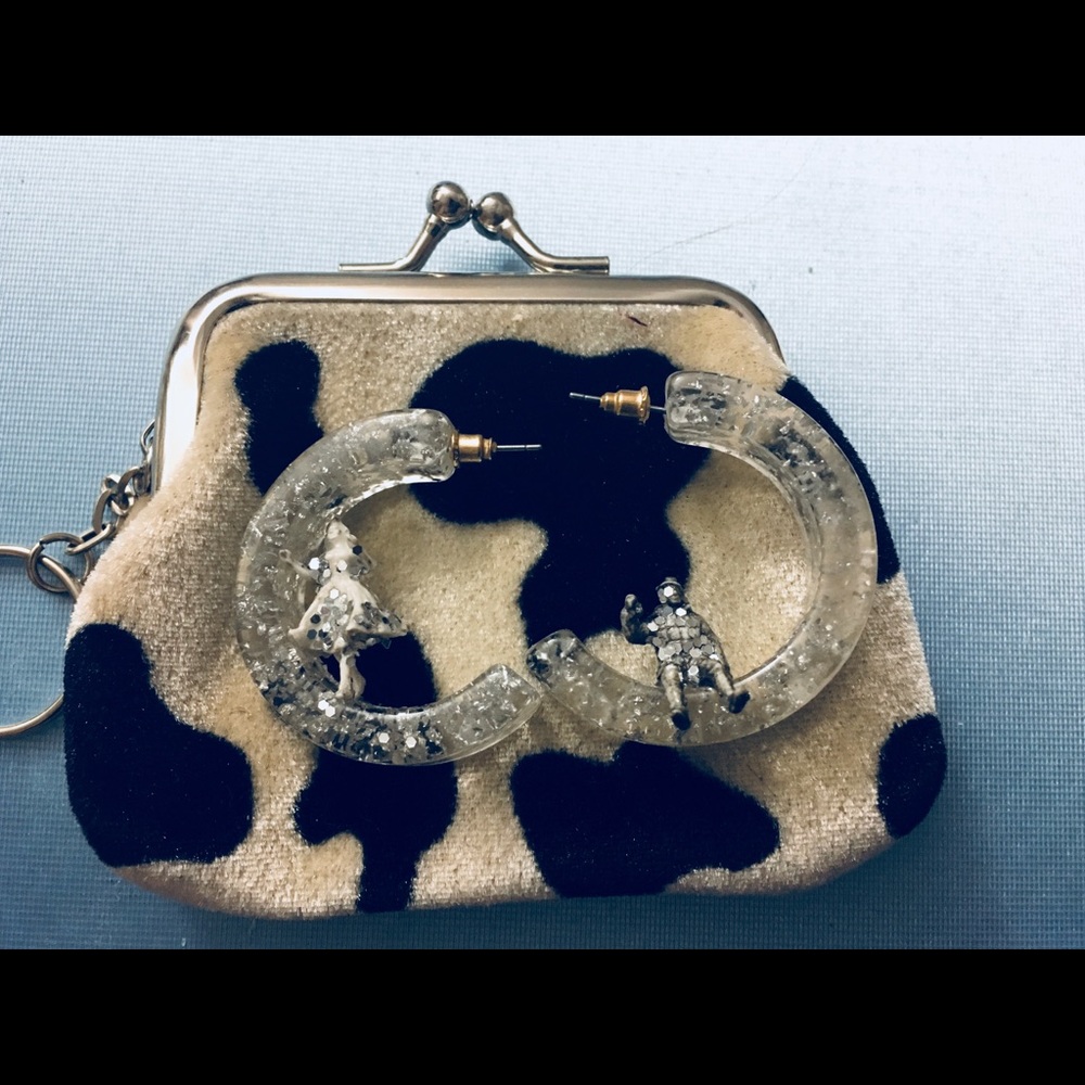 Surrealism art earrings mini humans hoops winter
